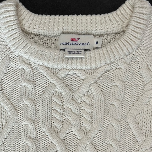 VINEYARD VINES Women’s Sz M Cable knit sweater - Picture 3 of 6